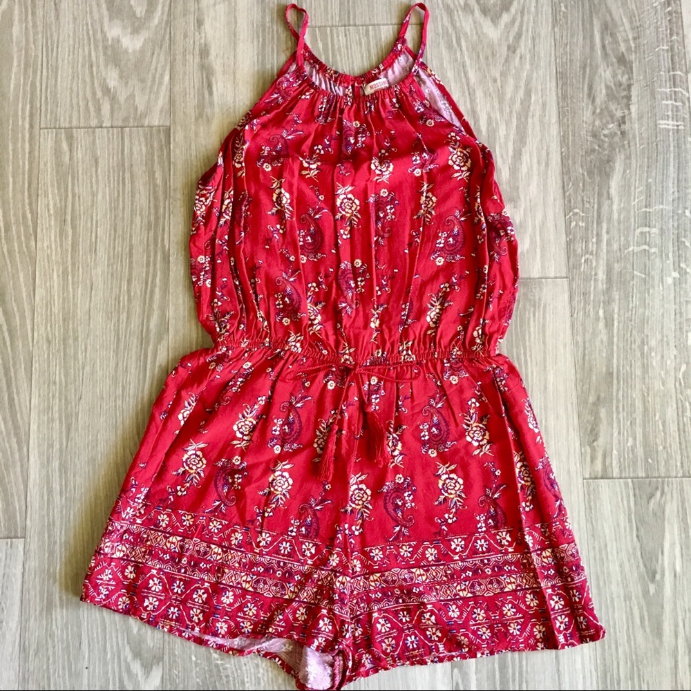 Mossimo supply co. Red paisley design romper
